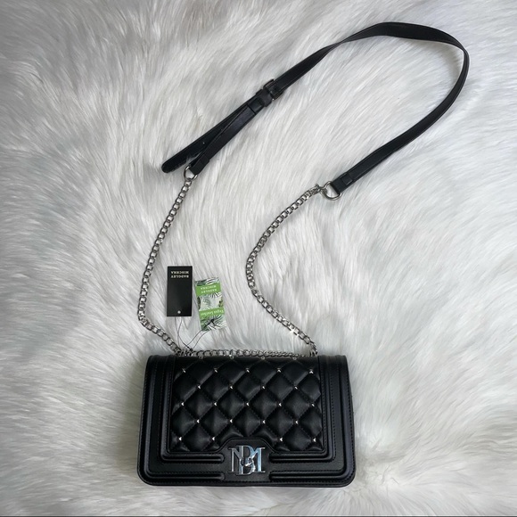 Badgley Mischka black studded quilted purse - Picture 10 of 16